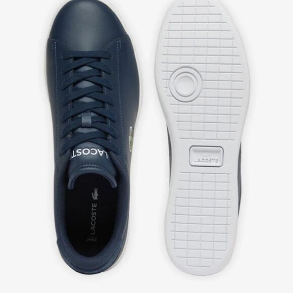 Lacoste Men\'s Carnaby Set Leather Sneakers Navy Blue 11.5